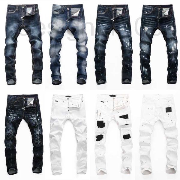 

designer pq men jeans philify pleing men's pants casual slim fit elastic fashion versatile style street motorcycle same size 28-38 da f, Blue