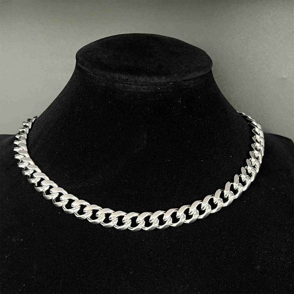

fine jewelry men flat brass cz necklace cuban chain hip hop zircon necklace, Silver