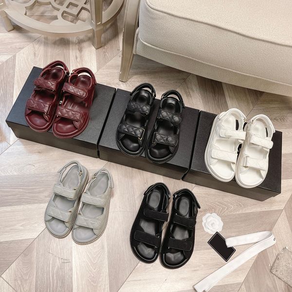 

designer women sandals summer beach small fragrant leather thick soled open toe fashion lady comfortable beach slipper xhds, Black