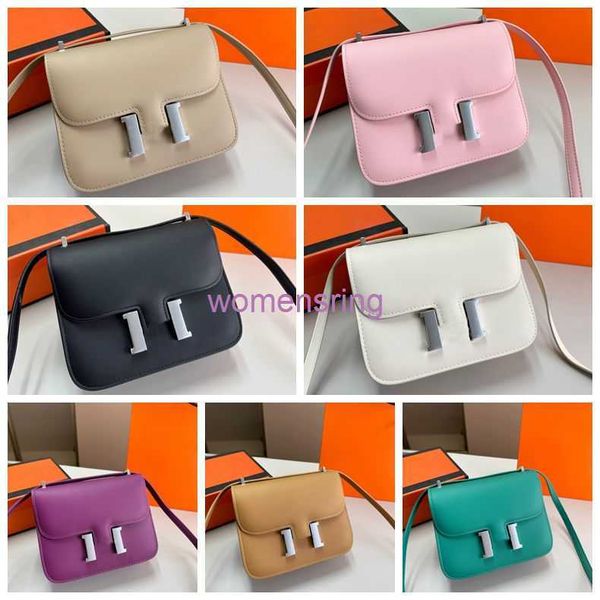 

2023 leather shoulder stewardess bag women messenger cosmetic bag luxurious brand card bag kangkang handbag silver label