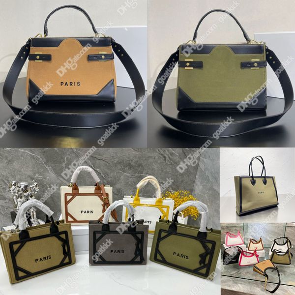 

womnes canvas b-buzz designer lady totes handle bag with leather panel handbags