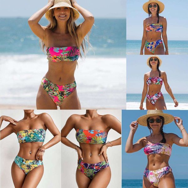 

tube swimsuit printed bikini fashion womens split polyester, White;black