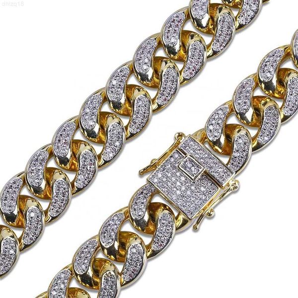 

14mm cz paved large costume fashion gold jewelry necklaces, Silver