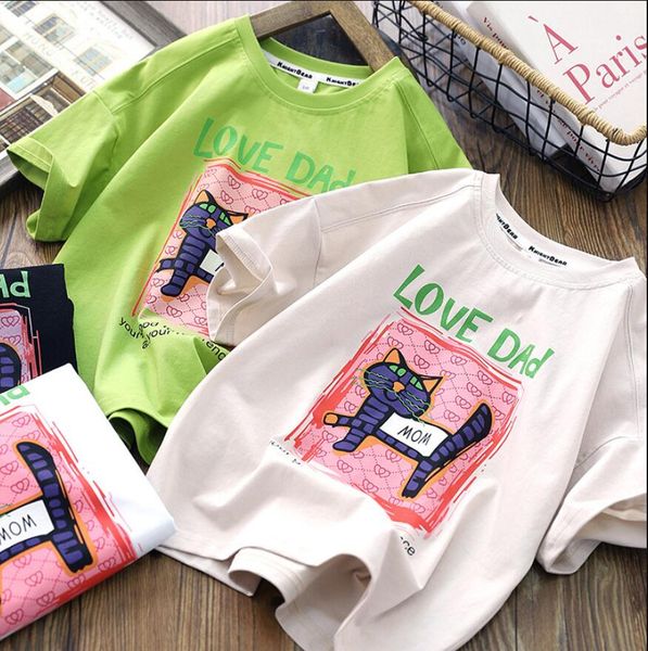 

23ss summer baby clothes kids designer cotton t-shirts reathable black white short sleeve print tshirt for big boys girls clothing large siz, Blue