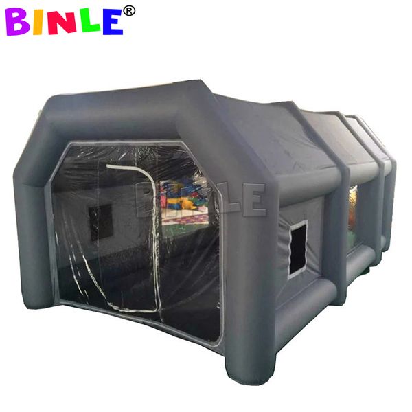 

full set 8x4x3m grey/white/blue/yellow/purple inflatable spray paint baking booth giant car painting room cabin tent for sale