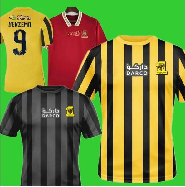 

2023 2024 al ittihad benzema soccer jerseys 23/24 hamdallah romarinho camara home away jerseys costa coronado hegazy pre match training jers, Black;yellow