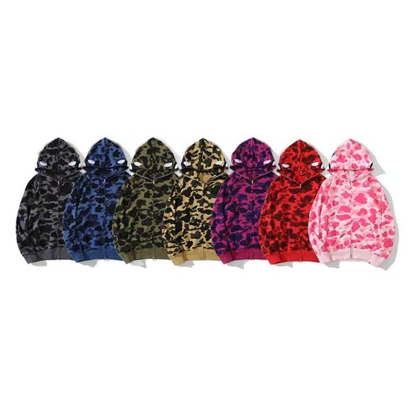 

2023 fashion men's sweatshirt jacket camouflage trend hip-hop men's and women's multi-color sweatshirt cool handsome jacket, Black