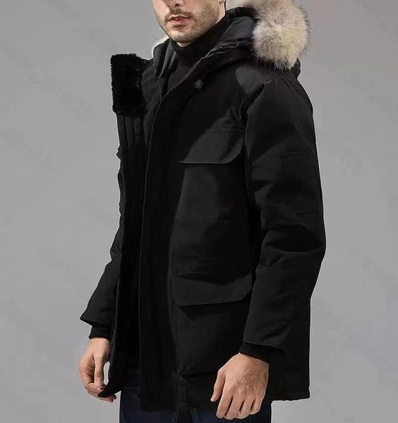 

designer men's jacket shiny winter windproof warm down jacket hooded jackets canadian goose couple sweatshirts hip hop canadian parkas, Black;brown