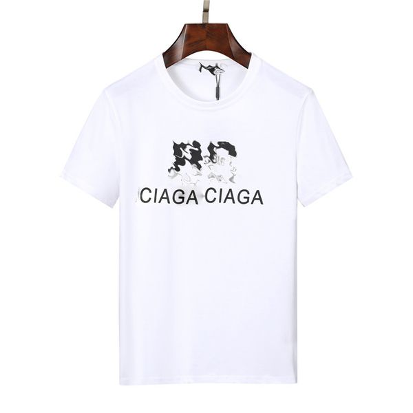 

designer t-shirt quality short sleeve fashion lapel men's and baleciag women's short couple summer men's clothing new style m, White;black