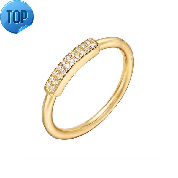 

925 sterling silver 18k gold plated jewelry aaa zircon inlaid glossy ring in sale