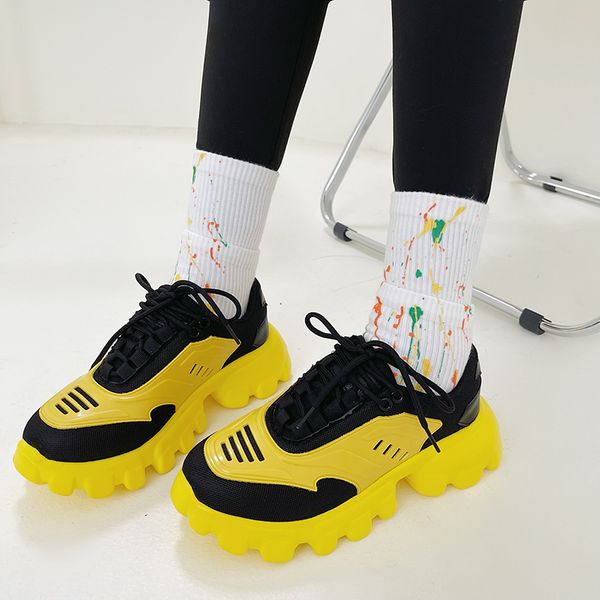 

ladies casual sneakers fashion spring sneakers women thick sole vulcanized shoes women outdoor comfortable running shoes women, Black