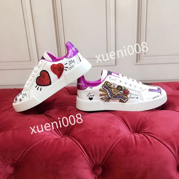 

2023woman classics brand casual shoes leather lace-up sneaker running trainers letters shoes flat printed sneakers, Red;white