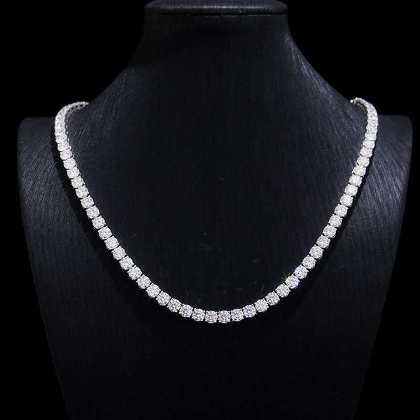 

hip hop tennis chain 925 white gold moissanite cuban link, Silver