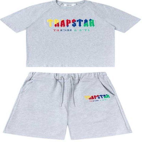

mens trapstar t shirt short sleeve print tracksuit black cotton london streetwear usa street wear fashion tshirt tees loose hip hop skateboa, White;black