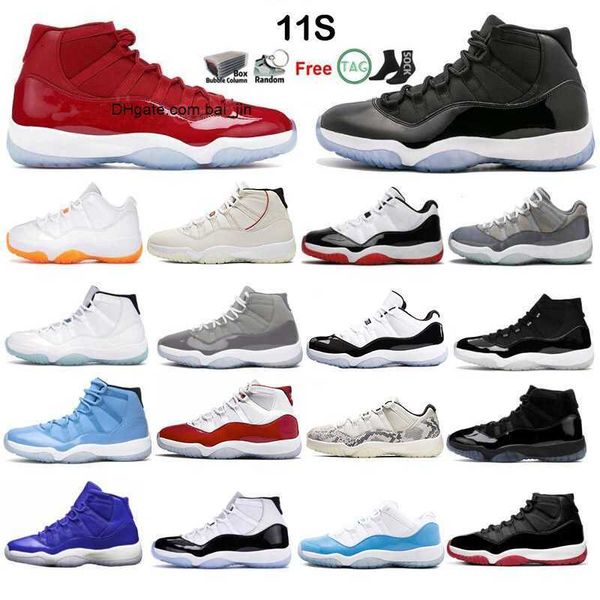 

jumpman 11 2023 men basketball shoes cool grey obsidian unc low university blue white bred concord cap rose gold women sport trainer sneaker, Black