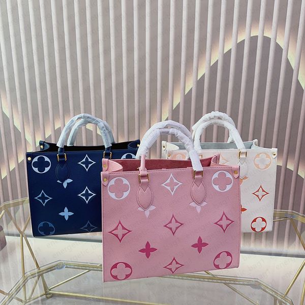 

new shoopping bags the tote bags designer genuine leather shoulder bags embossed fashion crossbody bags women tote handbags large capacity l