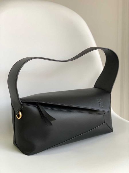 

lo new puzzlehobo series women's black handheld shoulder bag high quality
