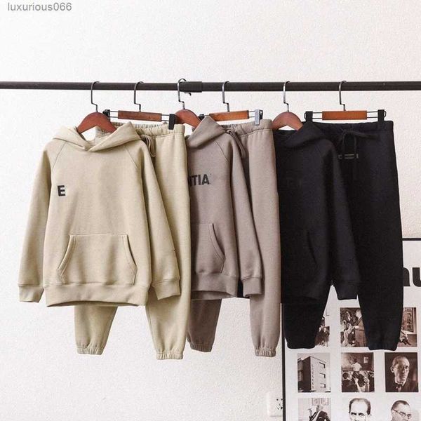 

ess warm hooded kids clothes baby clothing sets sweatshirt coats boys designer fashion streetshirts pullover sweatshirts loose tracksuits w7, Gray