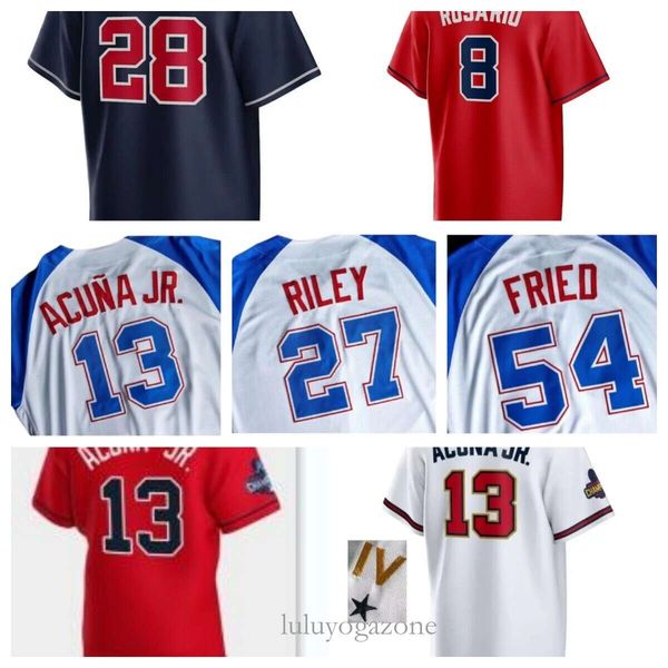

2023 s-4xl city connect jersey baseball sports ronald acuna jr. matt olson atlanta jorge soler deion sanders austin riley brave ozzie albies, Blue;black