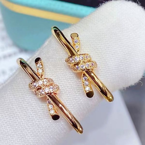 

fashion designer women's love knot ring luxury ring jewelry wedding ring valentine's day gift with box, Slivery;golden