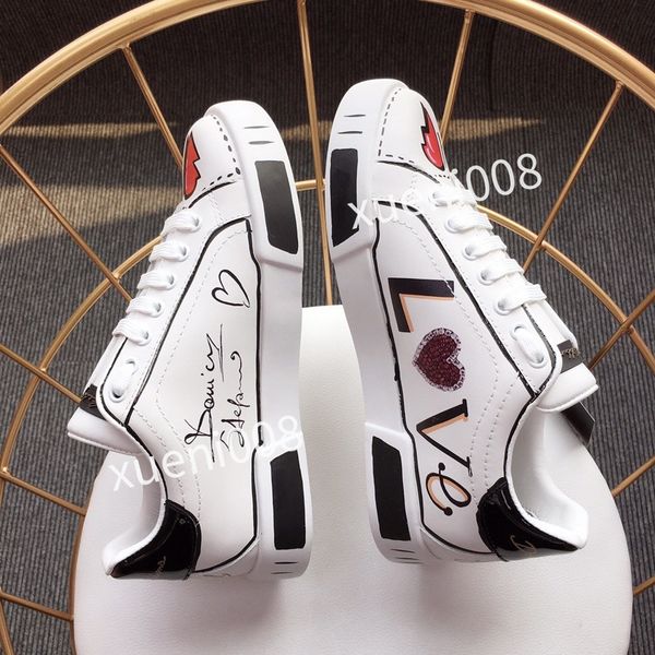 

women mens classics brand casual shoes leather lace-up sneaker running trainers letters shoes flat printed sneakers2023, Red;white