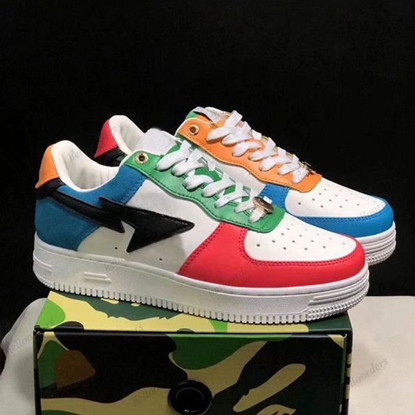 

designer bapesta casual sk8 sta shoes sk8 camo combo grey black pink green camos pastel blue patent leather platform stas sneakers trainers