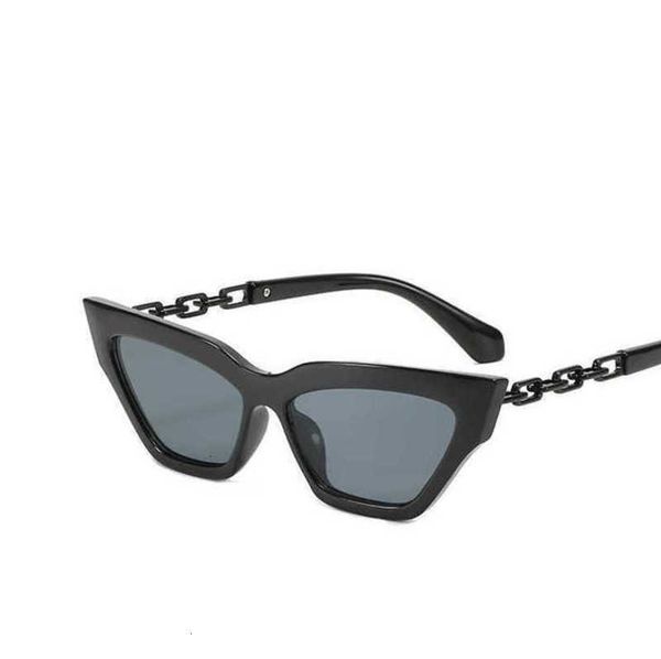 

off fashion w sunglasses 2023 cat's eye sunglasses trend brand off same paint baking chain women, White;black