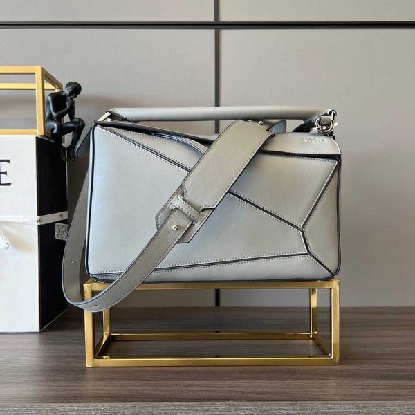 

new puzzle satin cowhide medium one shoulder crossbody handheld bag high quality