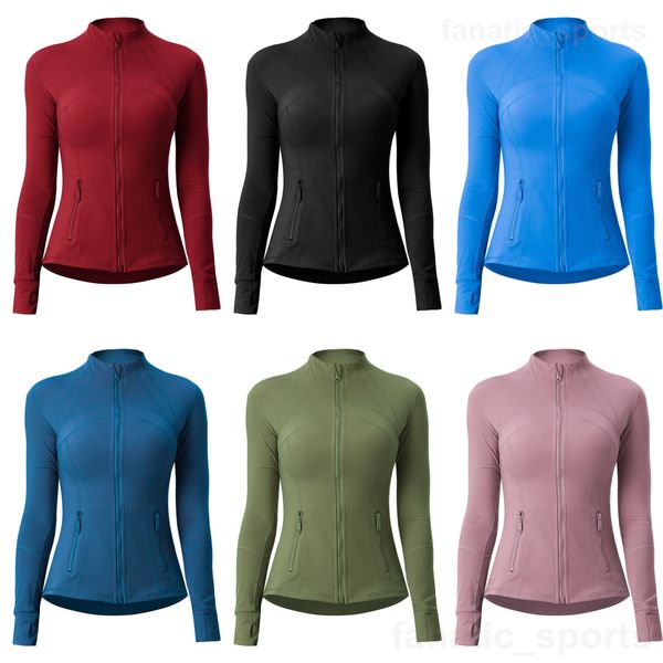 

lu align lu define lady workout coat jackets yoga stretch outdoor jacket long sleeve sport activewear full zip thin jogging sportswear compr, White;red