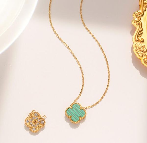 

clover necklace 18k gold plated necklaces luxury designer necklace flowers four-leaf clover cleef fashional pendant necklace wedding party j, Silver
