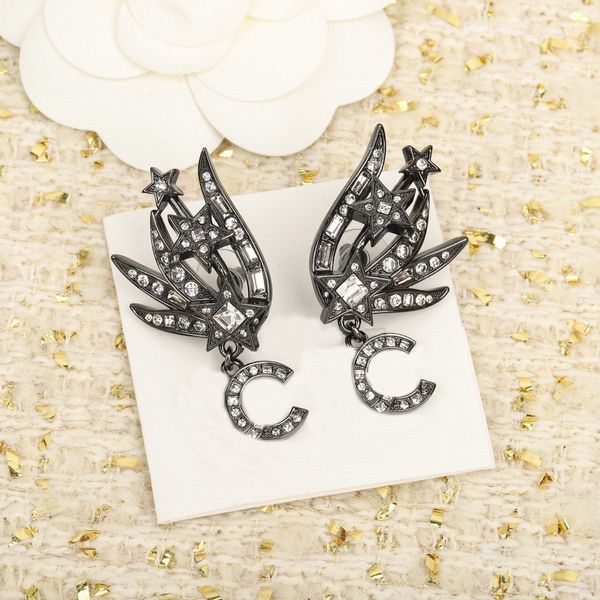 

2023 luxury quality charm special design drop earring with diamond in two colors plated have box stamp ps7088b, Golden