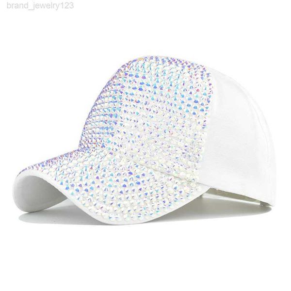 

cross-border new arrival rhinestone baseball cap glossy cap washed rhinestone peaked cap outdoor women's sun hat factory direct, Blue;gray