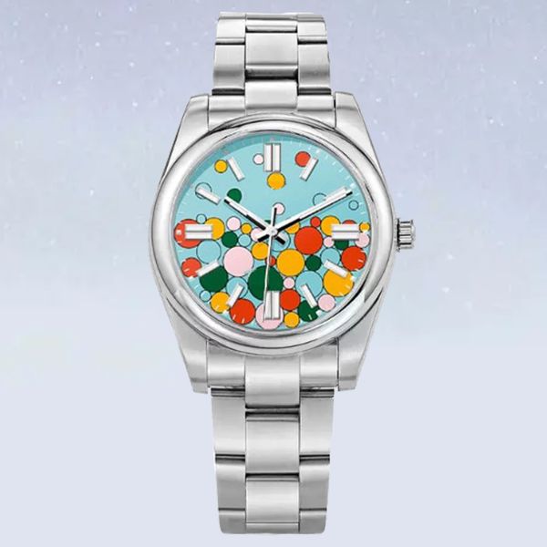 

watches designer watch machinery automatic waterproof watches sweethearts couples womens turquoise blue dial mechanical stainless steel wris, Slivery;brown
