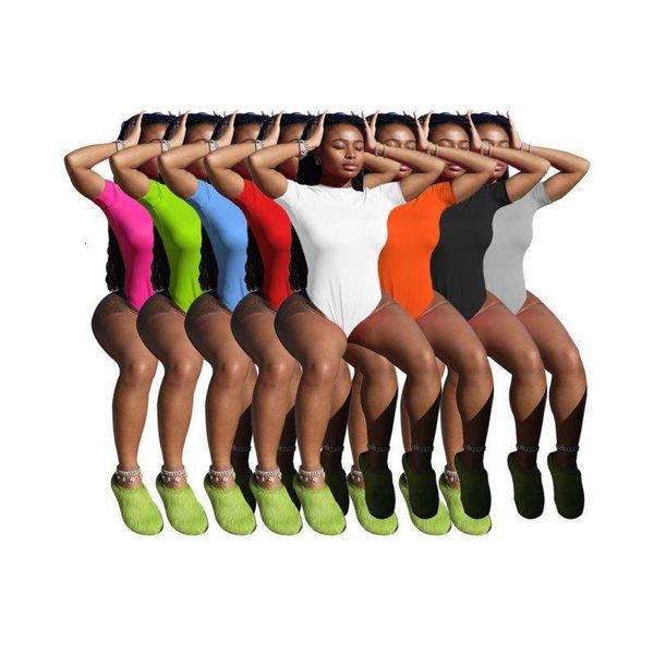 

womens summer backless bikinis t shirt jumpsuit solid color stretch swimsuit, White;black