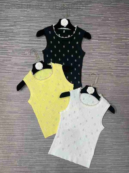 

women's sweaters designer new summer o-neck tanks fashion embroidery knitting pullover sweater vests sleeveless loose slim 67zc, White;black