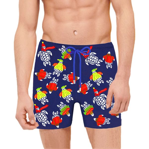

vilebrequin spandex shorts men swimwear herringbones turtles summer casual shorts loose fit version o6vb, White;black
