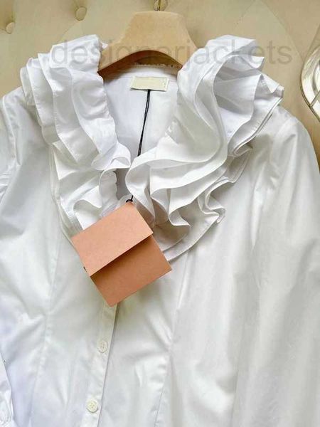 

women's blouses & shirts designer high end summer new princess style cake collar sweet age reducing solid color shirt fqwq, White