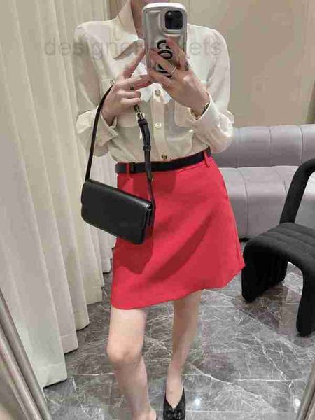 

skirts designer high end early spring new elegant commuter style gold buckle small belt decorative half skirt 79dq, Black