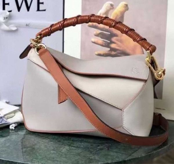 

women's high end cowhide puzzle small geometric splice bag single shoulder crossbody