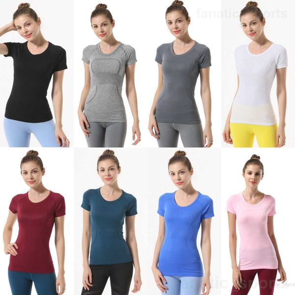 

women running tee shirt short sleeved yoga sport tshirt stretch fitness t-shirts round neck exercise elastic thin swiftly tech tight elastic, White;red