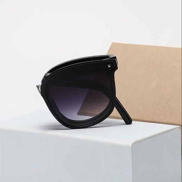 

new fashion sunglasses folding men's and women's large frame sunglasses sunglasses retro street pgraphy tourism anti glare sunglas, White;black
