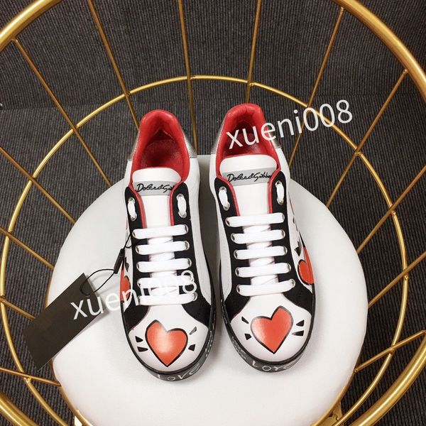 

2023new mens classics brand casual shoes leather lace-up sneaker running trainers letters shoes flat printed sneakers, Red;white