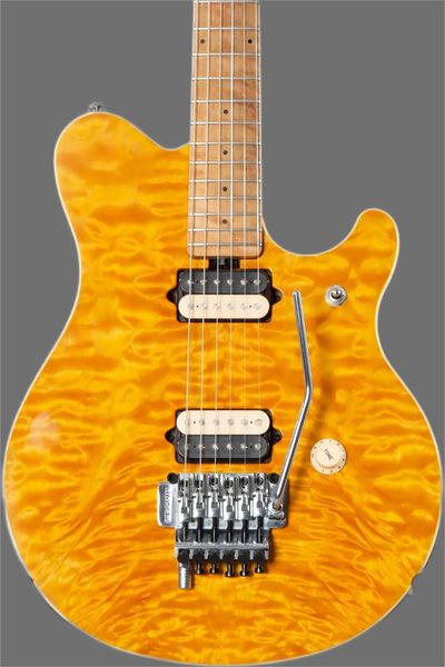 

1994 ernie ball music man ev h eddie van halen signature amber quilt electric guitar