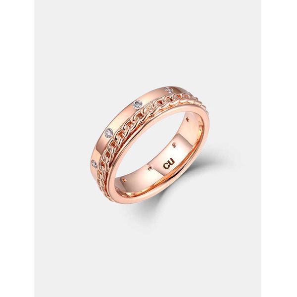 

grace link chain style bezel setting rose gold plated 925 silver surround 3a zircon womens gold ring
