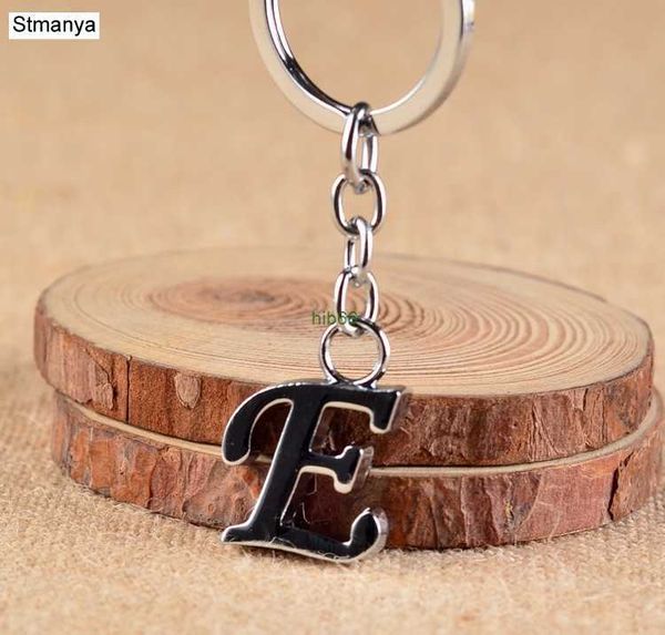 

7pgh keychains lanyards simple diy 26 letter metal keychain men women cute key chain party gift jewelry car key ring, Silver