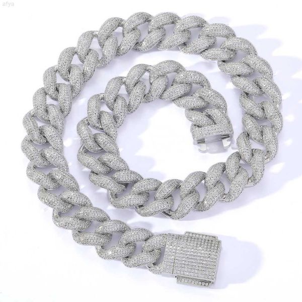 

advanced customization series 925 sterling silver with moissant diamond 18mm encrypted bubble cuban chain fine bracelet necklace