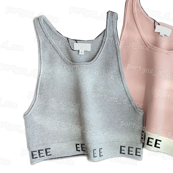 

luxury women t shirts crop knitted tank designer webbing design tanks, Black