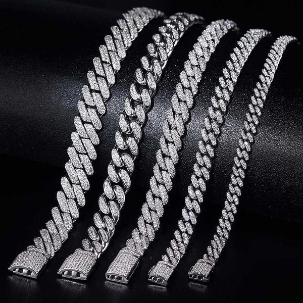 

miami hip hop jewelry 925 silver vvs moissanite diamond 6mm cuban link chain for men