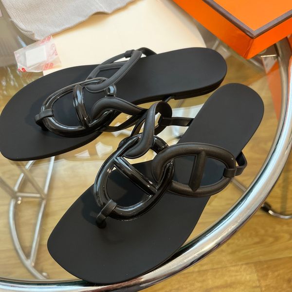 

luxury shoe h egerie slipper same style designer slide man woman flat oran sandal egerie genuine leather sandal summer outdoor beach slide 0, Black