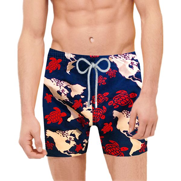 

vilebrequin spandex shorts men swimwear herringbones turtles summer casual shorts l9de, White;black